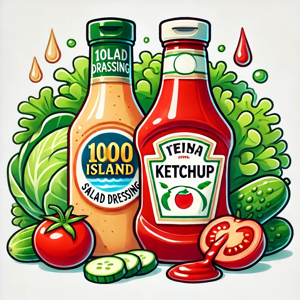 1000 Island dressing and Ketchup