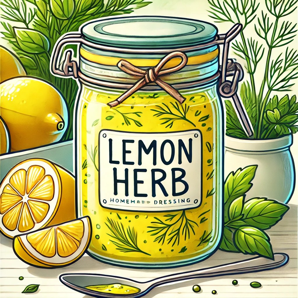 Lemon Herb Dressing in a jar