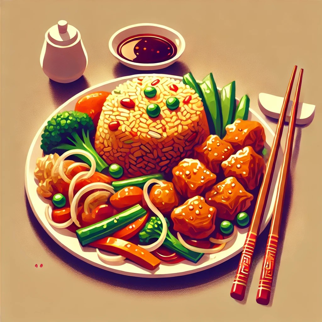 Plate of Chinese Food