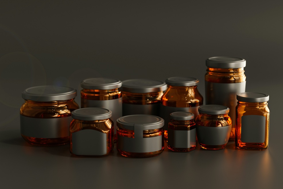 Jars with blank labels